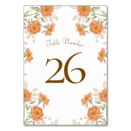 Numeração De Mesa Orange Rose Wedding