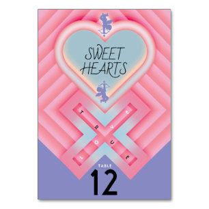 Numeração De Mesa Origami Heart X Sweet Hearts