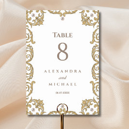 Numeração De Mesa Ornamentado Elegante - Casamento vintage Vitoriano