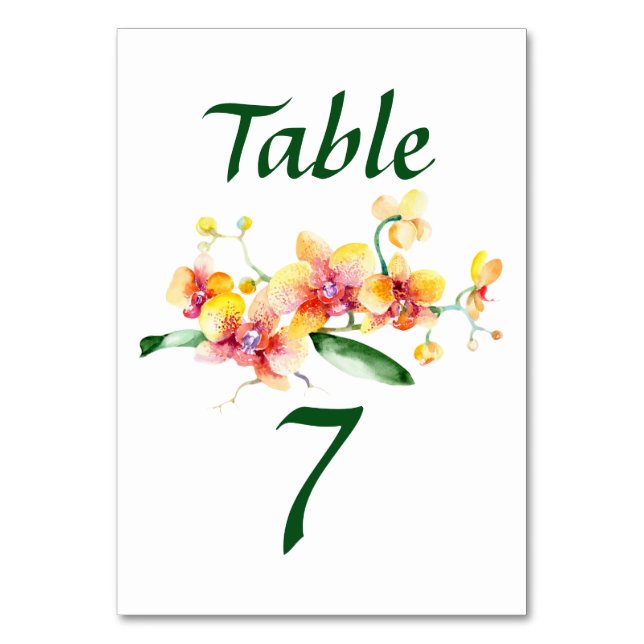 Numeração De Mesa Orquídea Floral (Frente)