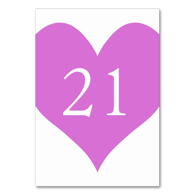 Numeração De Mesa Orquídea Numerada Coração (Frente)