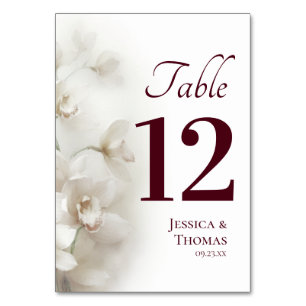 Numeração De Mesa Orquídeas Brancas Sonhadoras Estilo Floral Casamen