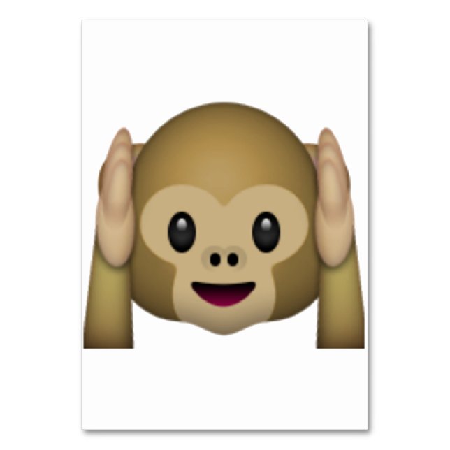 Numeração De Mesa Ouça nenhum macaco Mau - Emoji (Frente)