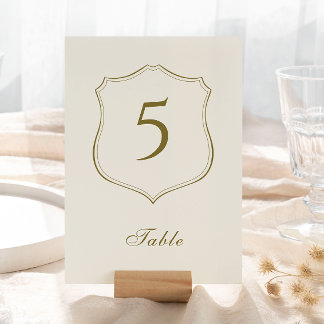 Numeração De Mesa Ouro Clássico Elegante Casamento Monograma