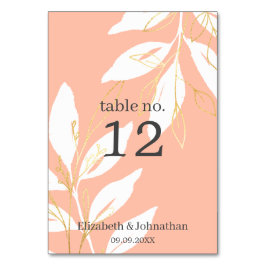 Numeração De Mesa Ouro Pêssego Recepção de casamento Floral de Aquar