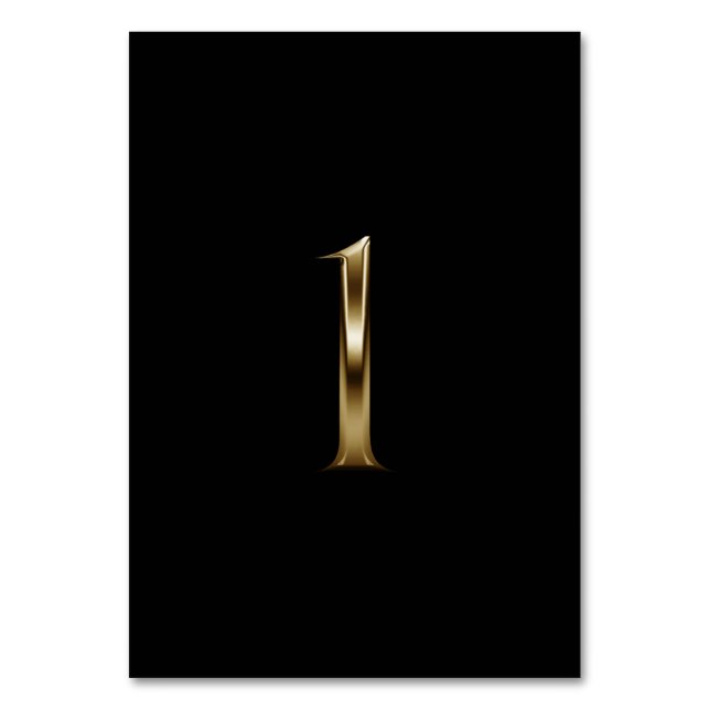 Numeração De Mesa Ouro Preto Olhar Metálico Número 1 (Frente)