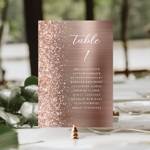 Numeração De Mesa Ouro Rosa Glam Glitter Metálico Casamento Letra Cu