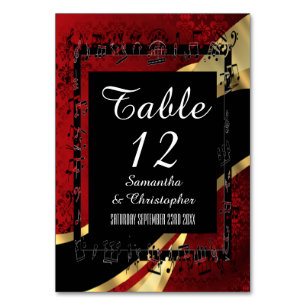 Numeração De Mesa Ouro vermelho e casamento tema damasco preto