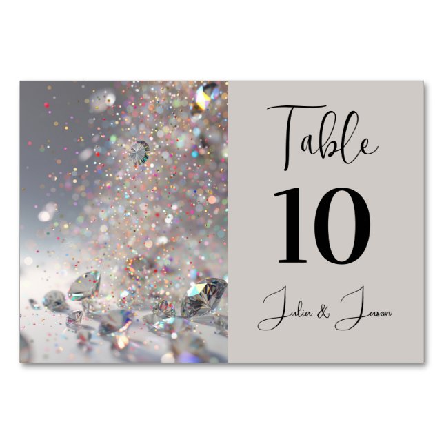 Numeração De Mesa Ouros Elegantes e Glitter (Frente)