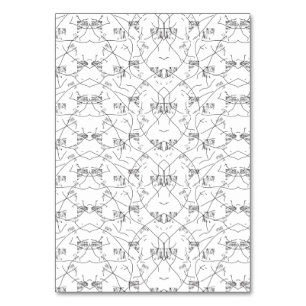 Numeração De Mesa Padrão abstrato preto e branco com repetição, s