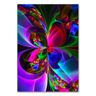 Numeração De Mesa Padrão Azul Vermelho Abstrato Floral Moderno #12