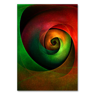 Numeração De Mesa Padrão de Abstrato de Arte Vermelha Verde Floral M