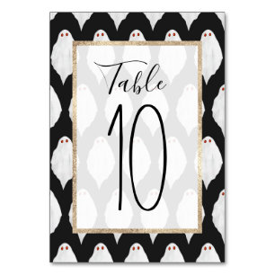 Numeração De Mesa Padrão de Aquarela do Assustador Branco Fantasmas