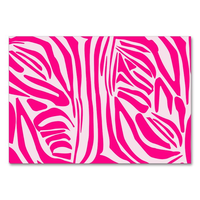 Numeração De Mesa Padrão de Impressão de Zebra Rosa (Frente)