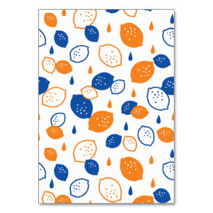 Numeração De Mesa Padrão de limão azul e laranja, com Frutas empinad