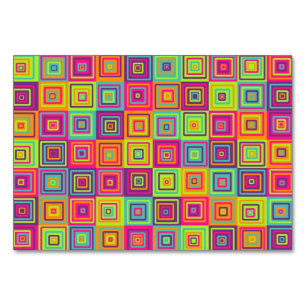 Numeração De Mesa Padrão de Quadrados Geométricos Coloridos