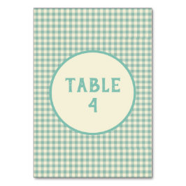 Numeração De Mesa Padrão de Quadro de Verificação Azul Vintage Perso