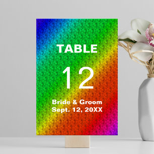 Numeração De Mesa Padrão Floral Arco-íris Casamento de Outono