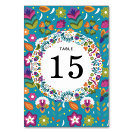 Numeração De Mesa Padrão Floral Casamento de Estilo Mexicano