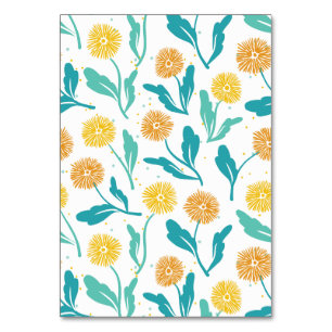 Numeração De Mesa Padrão Floral de Dandelion Amarelo - Inspirado na