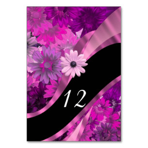 Numeração De Mesa Padrão floral magenta magenta feminino bonito