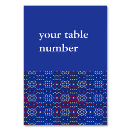 Numeração De Mesa Padrão Geométrico Tradicional de Pixel em Azul Pro