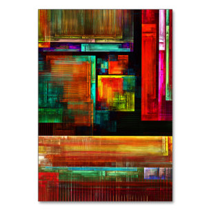 Numeração De Mesa Padrão Moderno de Abstrato de Arte Quadrados Color