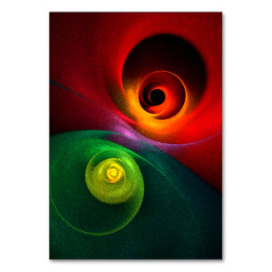 Numeração De Mesa Padrão Moderno de Abstrato de Arte Yin Yang Verde