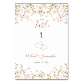 Numeração De Mesa País da Rosa Selvagem Casamento