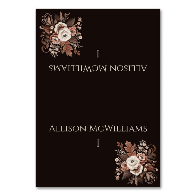 Numeração De Mesa País Elegante Moderno Ocidental- Floral (Frente)