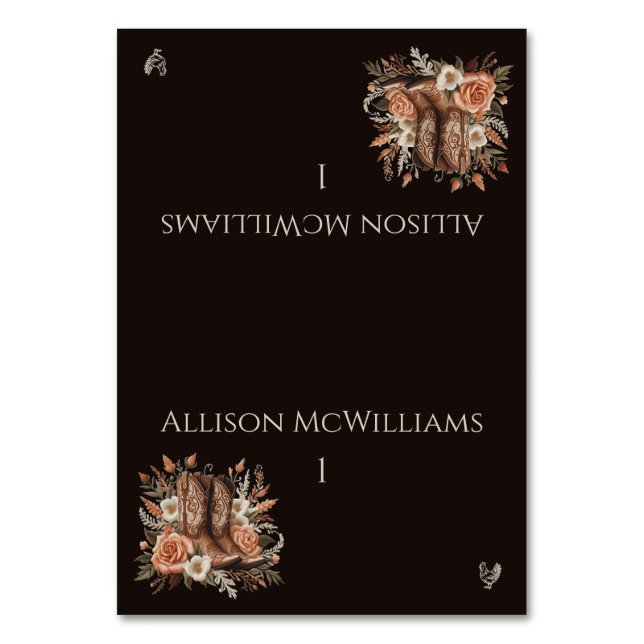 Numeração De Mesa País Elegante Moderno Ocidental - Flores-Aves (Frente)