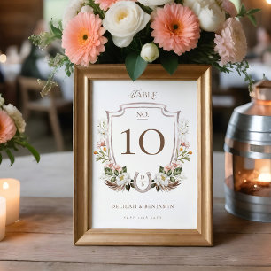 Numeração De Mesa País Ocidental Ferradura Floral de Crest