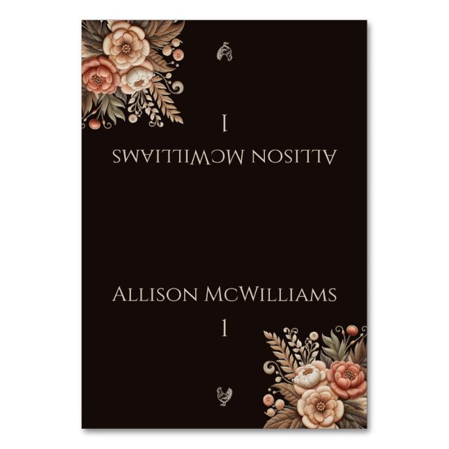 Numeração De Mesa País Ocidental Flores para casamentos-Aves (Frente)