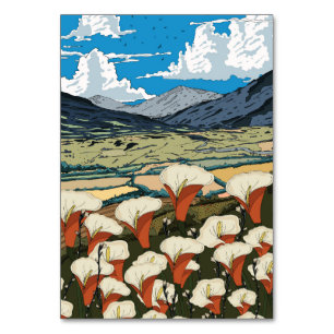 Numeração De Mesa Paisagem de prado de flores silvestres lindas