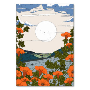 Numeração De Mesa Paisagem de prado de flores silvestres lindas