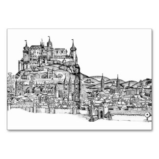 Numeração De Mesa Paisagem Urbana de Würzburg Baviera Arte em Linha