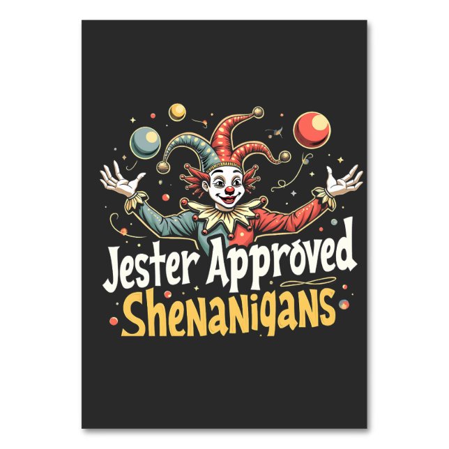 Numeração De Mesa Palhaço de circo de Shenanigans aprovado por Jeste (Frente)
