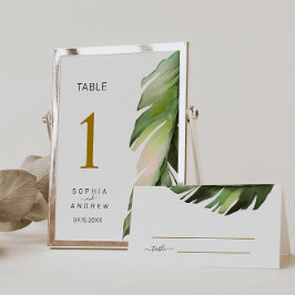 Numeração De Mesa Palm Leaf Tropical Floral Wedding Números 1