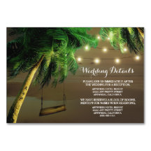 Palm Tree Beach Esculpida Luzes de Casamento Placa