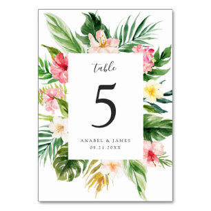 Numeração De Mesa Palma Floral Tropical Deixa O Casamento Elegante E