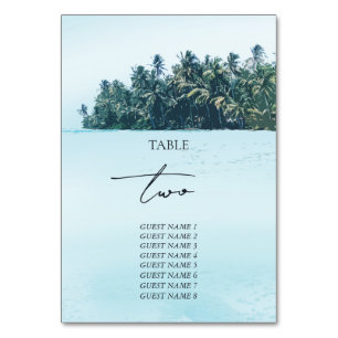 Numeração De Mesa Palmas de Aquarela Tropical & Casamento de Praia