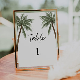 Numeração De Mesa Palmeiras Tropicais Minimalistas