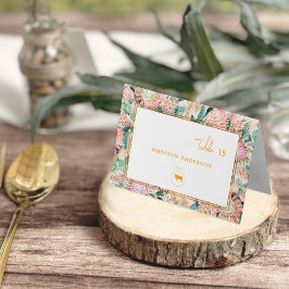 Numeração De Mesa Pampas Grass Beef Meal Choice Guest Name Card