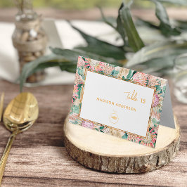 Numeração De Mesa Pampas Grass Fish Meal Choice Guest Name Card