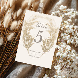 Numeração De Mesa Pampas Grass Table Card
