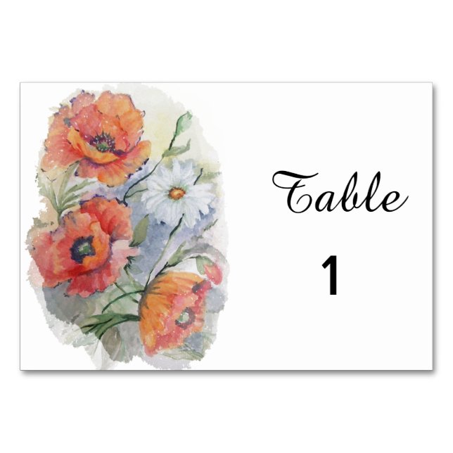Numeração De Mesa Papagaios e margarida floral (Frente)