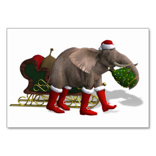 Numeração De Mesa Papai Noel Elefante Doce