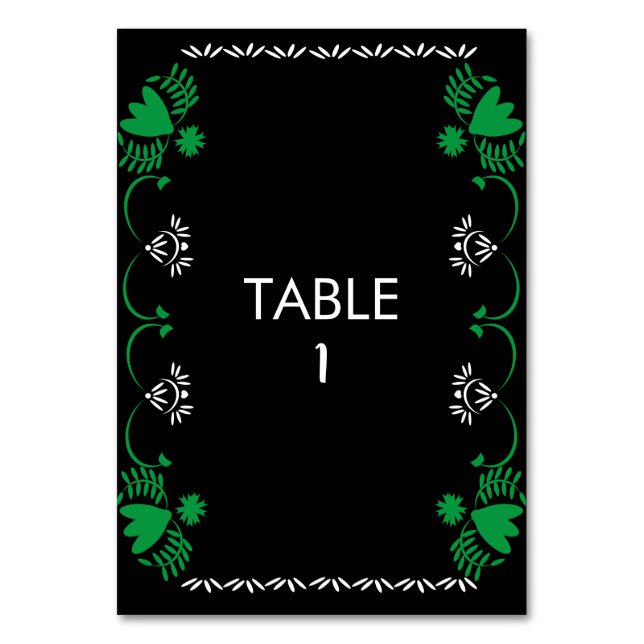 Numeração De Mesa Papel Picado Floral Mexicano para Mesa de Casament (Frente)