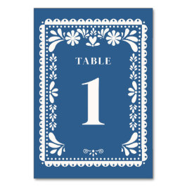 Numeração De Mesa Papel Picado Números de Tabela Casada Blue Mexican