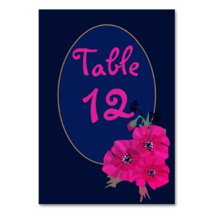 Numeração De Mesa Papoulas vermelhas florais minimalistas simples fl